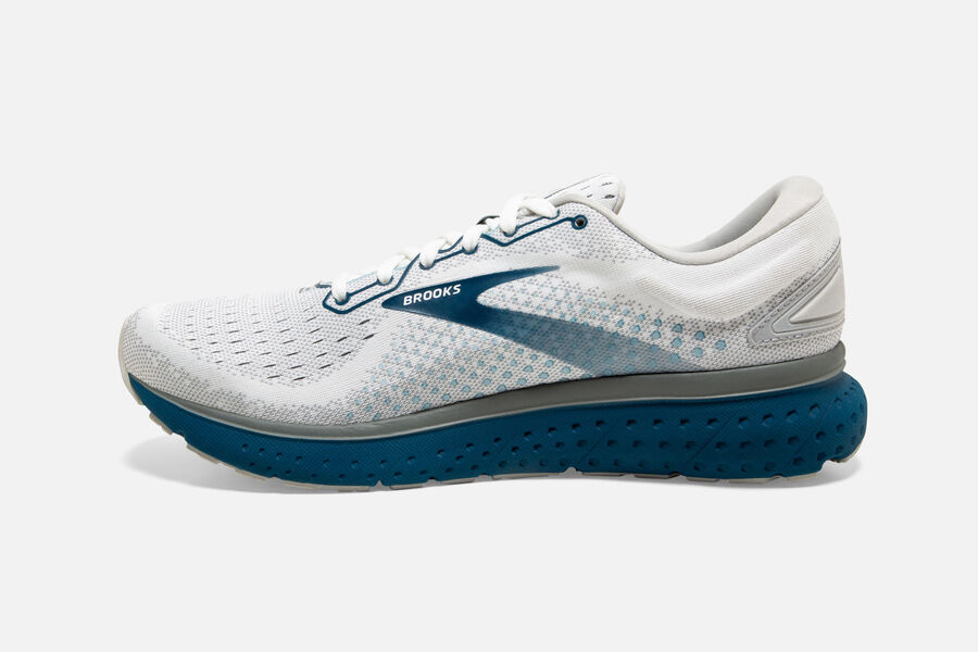 Brooks Glycerin 18 Road Löparskor Herr - Vita/Blå - 8523-NKLYT